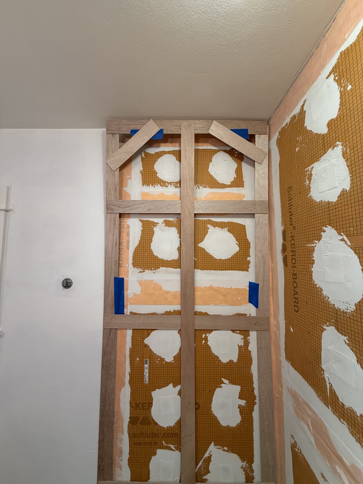 Wall template marked top, left and right